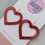 Large Sparkly Heart Earrings, thumbnail 7 of 12