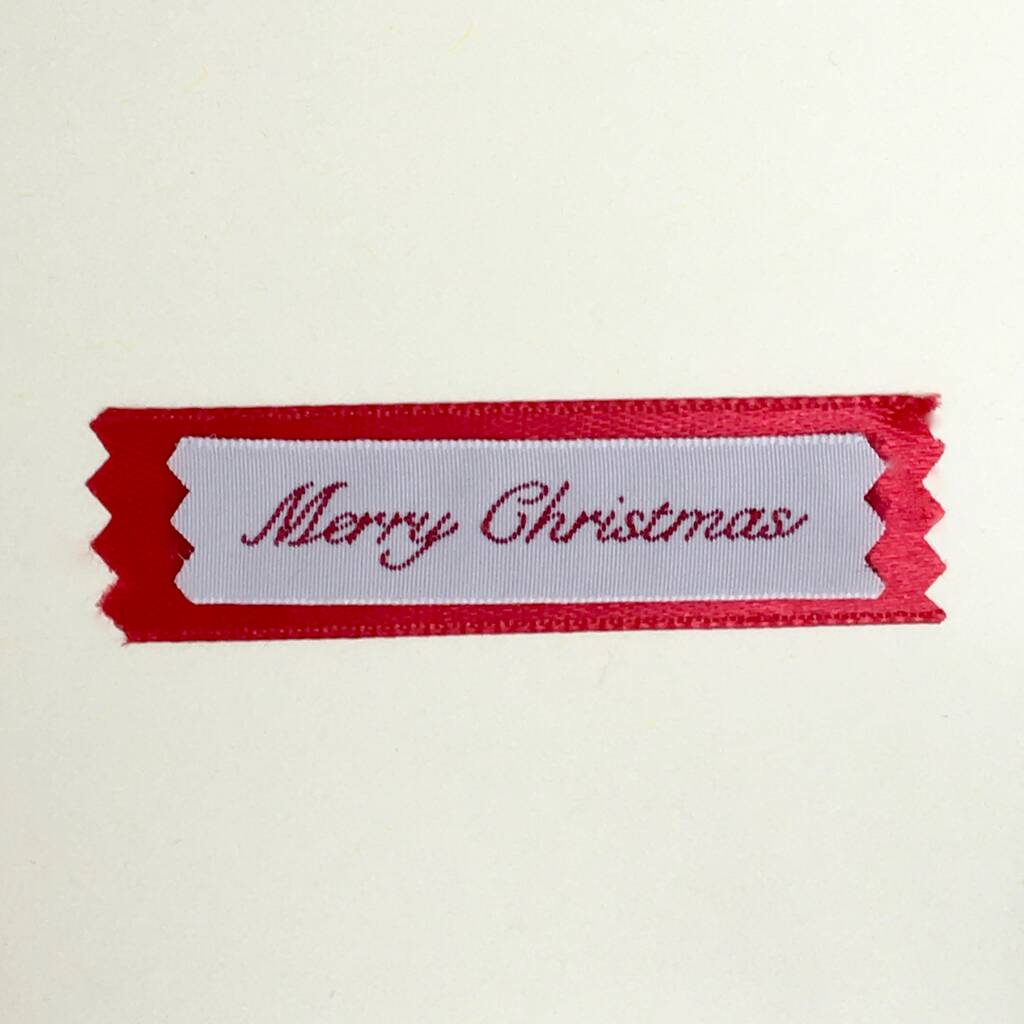 Merry Christmas Handmade Ribbon Card By Chapel Cards | notonthehighstreet.com