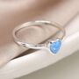 Sterling Silver Blue Opal Heart Ring, thumbnail 2 of 5