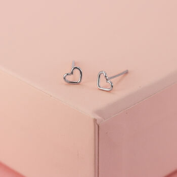 Mini Heart Studs In Rose Gold Fill, 2 of 6