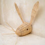 Handwoven Rattan Bunny Wall Sculpture, thumbnail 3 of 4
