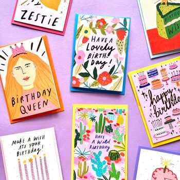 Happy Birthday Cake Pattern Greeting Card | Gold Foiled Birthday Cake Card | Female Birthday Card, 2 of 3