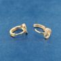 Gold Open Heart Huggie Hoops, Heart Cz Hoops, Minimalistic Hoops, thumbnail 5 of 7