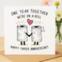 Paper Anniversary On A Roll Card, thumbnail 1 of 2