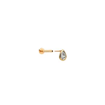 14 Carat Solid Gold 3mm Pear Crystal Tragus Piercing, 2 of 5