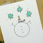 Personalised 'Juggling Snowman' Handmade Card, thumbnail 7 of 10