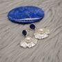 Raw Lapis Lazuli And Pearl Sterling Silver Earrings, thumbnail 6 of 6