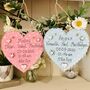 Personalised New Baby Twins Wooden Hearts, thumbnail 2 of 4