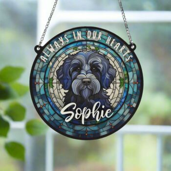 Labradoodle Black Memorial Suncatcher, 3 of 6