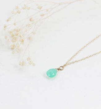Gold Filled Chrysoprase Drop Necklace, 5 of 9