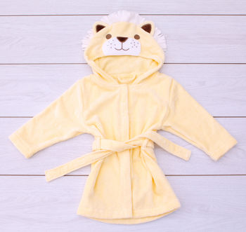 Personalised Lion Children's Bath Robe, 6 of 9