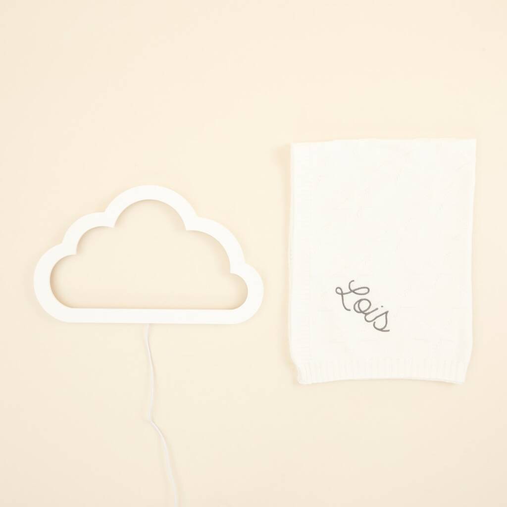Image of Personalised Cloud Night Light And Blanket Gift Set