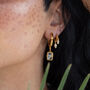 Dalmation Jasper 18ct Gold Plated Hoops, thumbnail 1 of 12