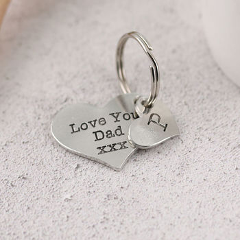 Daddy Gift From Child Personalised Pocket Heart Keyring, 3 of 9