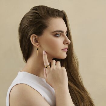 Gold Vermeil Heart Charm Ring Garnet And Onyx Gemstones, 5 of 6