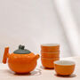 Orange Herbal Tea Set With Teapot And Four Tea Cups, thumbnail 1 of 5