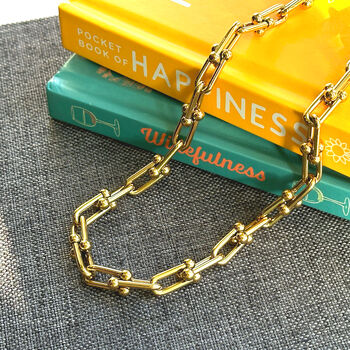 Gold Chain Necklace Chunky Link 18k Statement Piece, 2 of 6