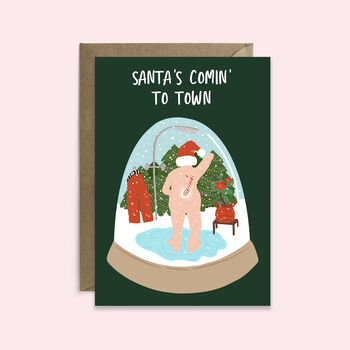 Santa's Comin' To Town | Funny Christmas Card, 2 of 3