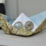 Coastal Location Map Cufflinks In Paper Boat, thumbnail 3 of 12