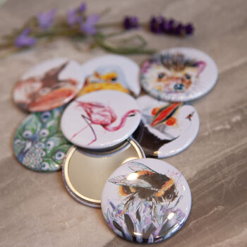 Inky Animal Brooch And Mirror Gift Set, 7 of 10