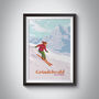 Grindelwald Ski Resort Switzerland Travel Poster Print, thumbnail 1 of 8