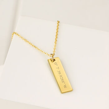 Gold Plated Coordinates Necklace, 3 of 4