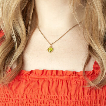 Gold Plated Heart Birthstone Necklace, 4 of 12