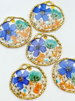 Dangle Earrings With Flowers In Vintage Colours, 4 of 11