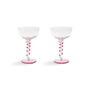 Set Of Two Pink Spiral Stem Wine Glasses, thumbnail 2 of 2