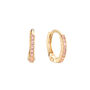 Evie Pink Gold Huggie Earrings, thumbnail 1 of 2