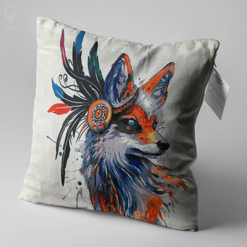 Watercolour Cushion Cover With Fox Designed Aquarelle, 4 of 7