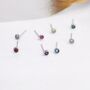 Sterling Silver Tiny Birthstone Dot Stud Earrings, thumbnail 2 of 12