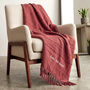 Personalised Desert Red Tassel Blanket, thumbnail 1 of 4