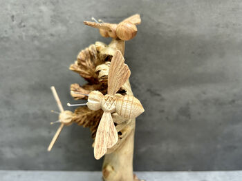 Handmade Carved Bumblebee Sculpture Ornament, 10 of 10