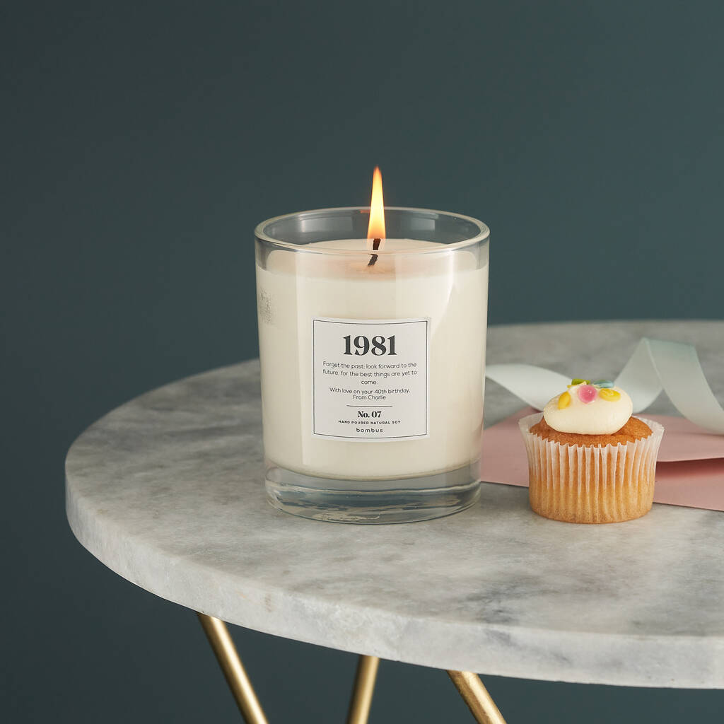 Luxury Scented Personalised Birthday Candle Gift By Bombus
