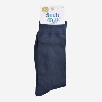 Men's Bamboo Socks Navy Blue, 5 of 5