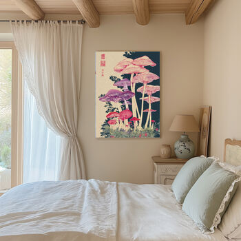 Purple And Pink Japanese Mushroom Art Print, 4 of 4