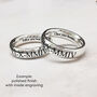 Roman Numerals Personalised Solid Silver 6mm Ring, thumbnail 8 of 12