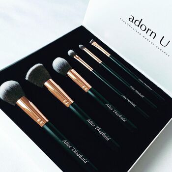 Christmas Luxurious Personalised Makeup Brushes Engraved Set, 4 of 10