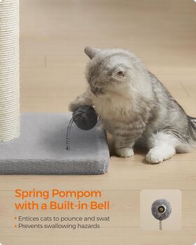 Cat Scratching Post With Spring Pompom And Sisal Pole, 6 of 10