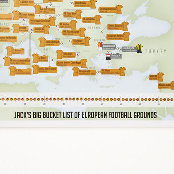 Personalised European Football Grounds Scratch Poster, 2 of 7