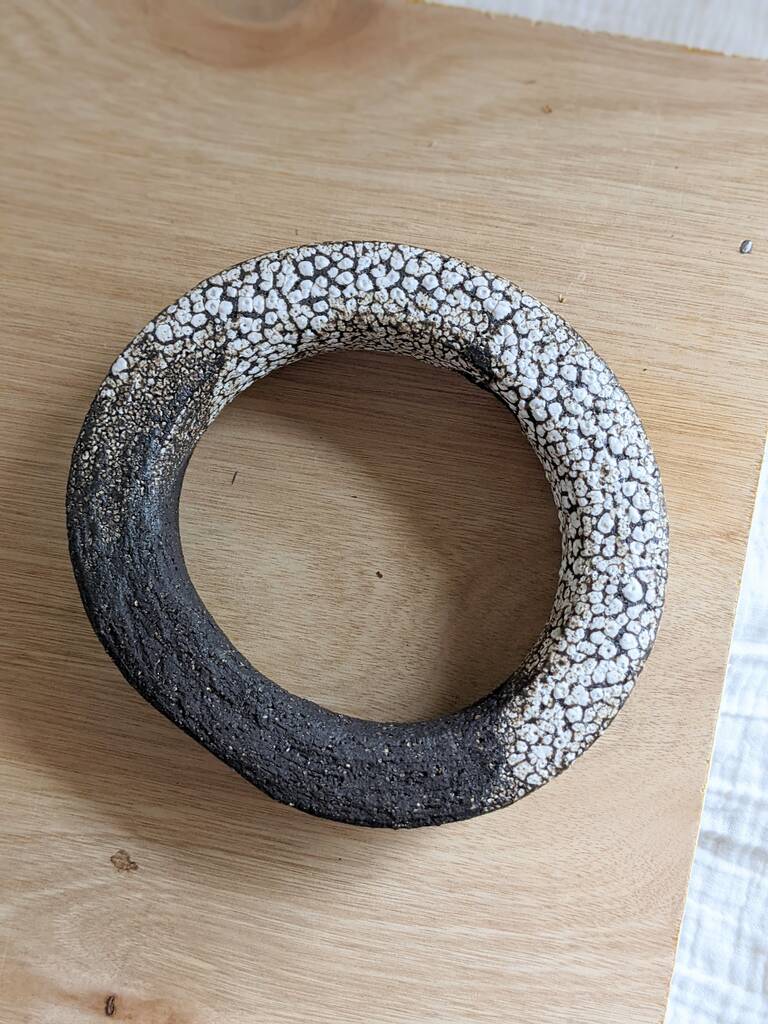 Black Clay Handmade Doughnut Vase By Rebecca Ridley Ceramics