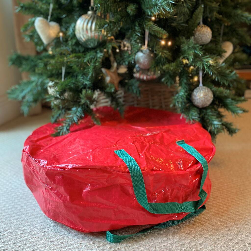 Extra Large Christmas Wreath Storage Bag Set Of Two, 1 of 5