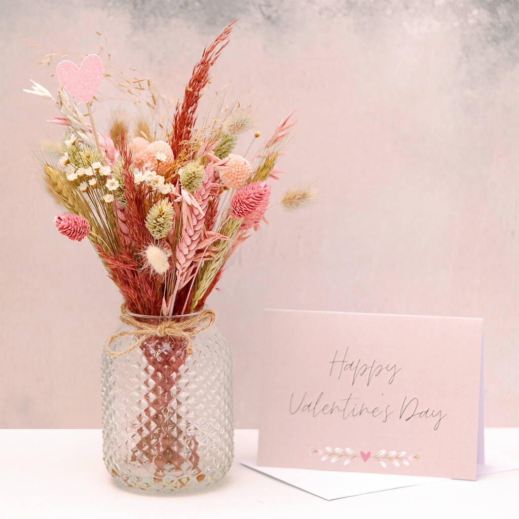 Valentine's Dried Flowers Bouquet Letterbox Gift By Letterbox Gifts