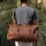 Vintage Look Genuine Leather Holdall With Zip Detail, thumbnail 10 of 12