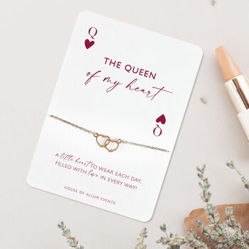 Lucky In Love Queen Of My Heart Bracelet Gift For Girlfriend Valentine Anniversary, 2 of 5