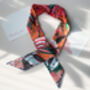 Orange Floral Pattern Pointed Scarf, thumbnail 1 of 1
