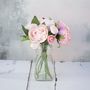 Faux Pink Peony Bouquet In Vase, thumbnail 3 of 5