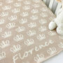 Personalised Knitted Crown Baby Blanket, thumbnail 5 of 7