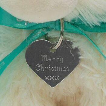 Christmas Cream Highland Cow With Large Heart Keepsake, 4 of 5